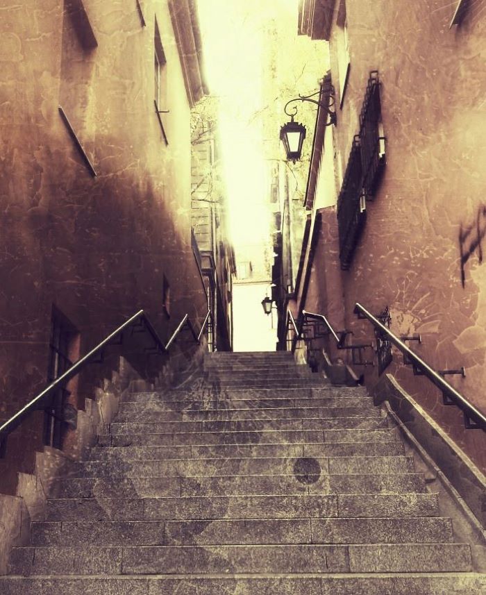 photographie d'escaliers en pierre